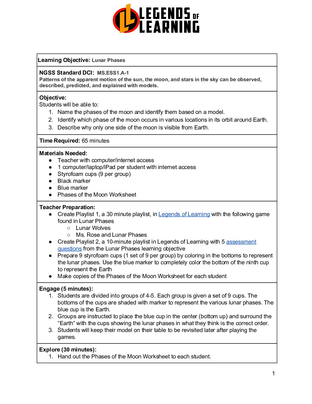 02. Lunar Phases - Legends of Learning