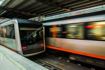 Subway trains have a certain velocity, measured in scale units such as meters per second.