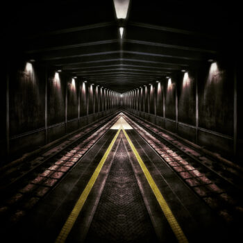 tunnel with two lines resembling number lines extending to infinity