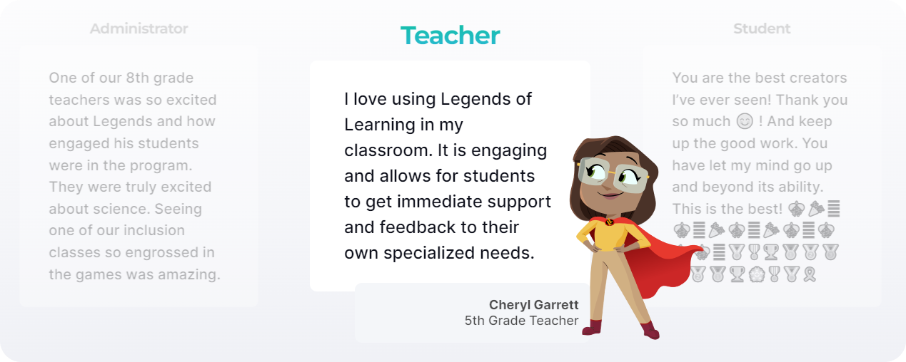 Teacher testimonial Legends of Legends